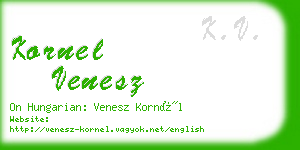 kornel venesz business card